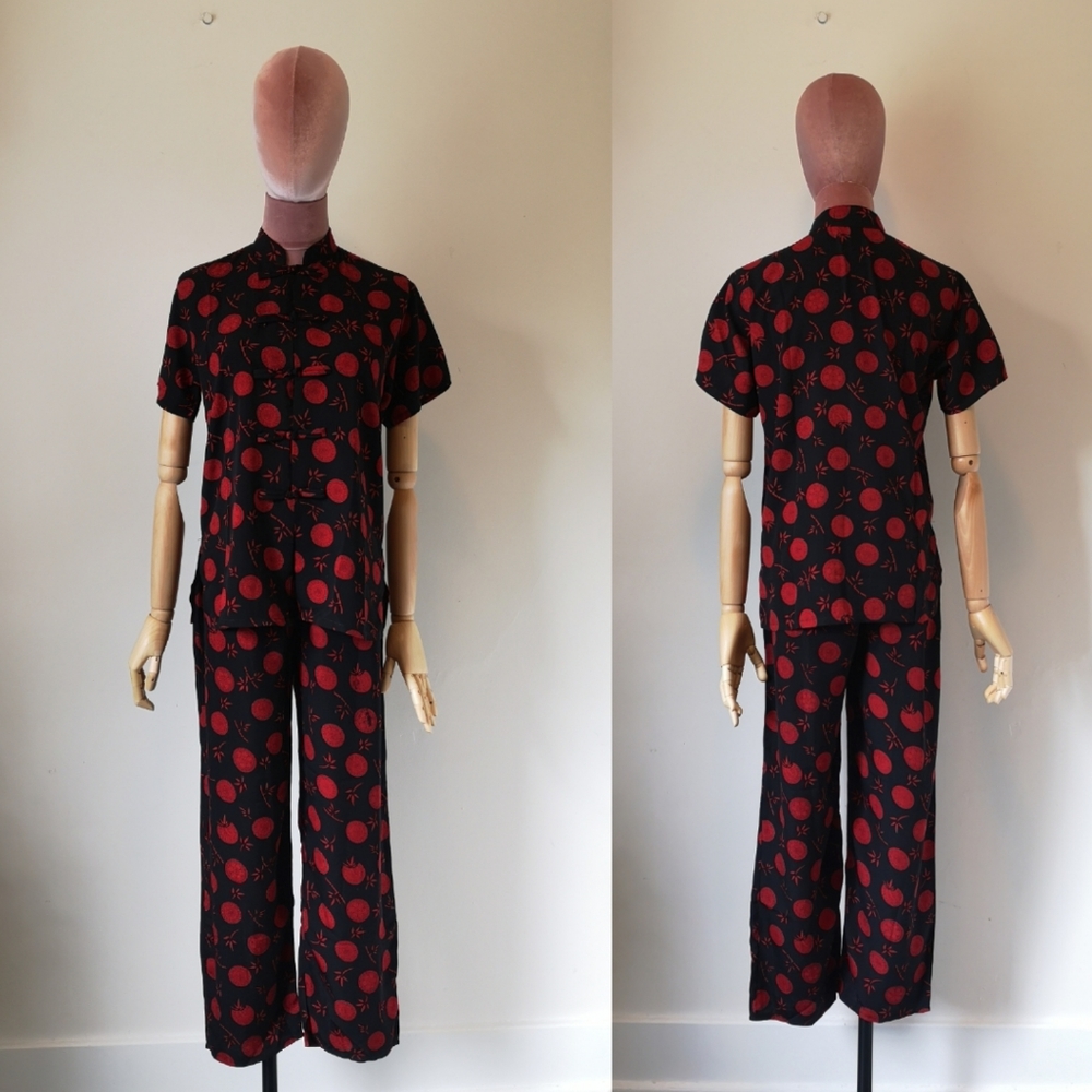 Vintage 100% SILK 2 piece pajama set